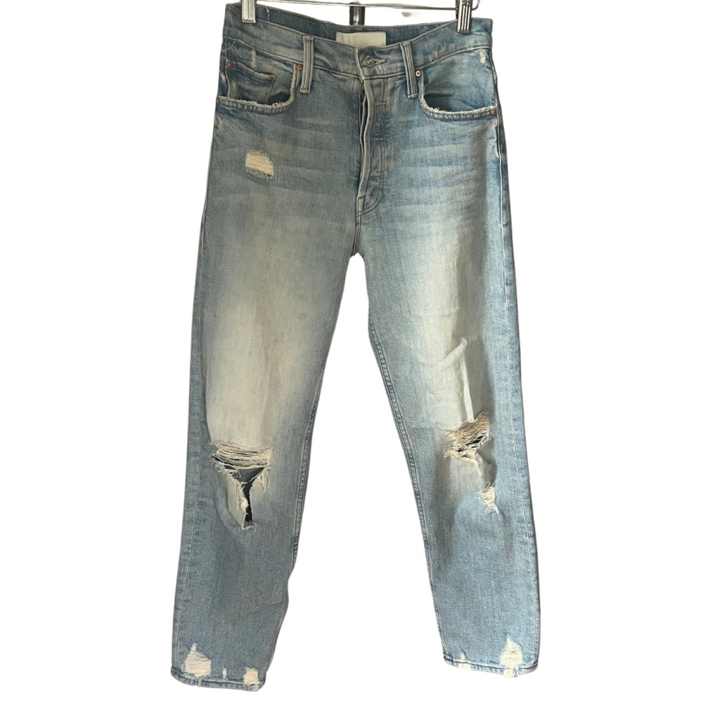 Mother Jean's Distressed, 'TomCat 26 high waist, straight leg, button fly,
